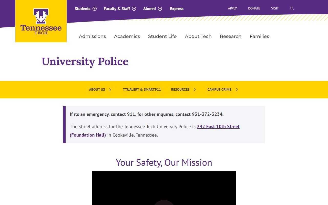 Cookeville Sex Offenders police department page from the Cookeville Police Department